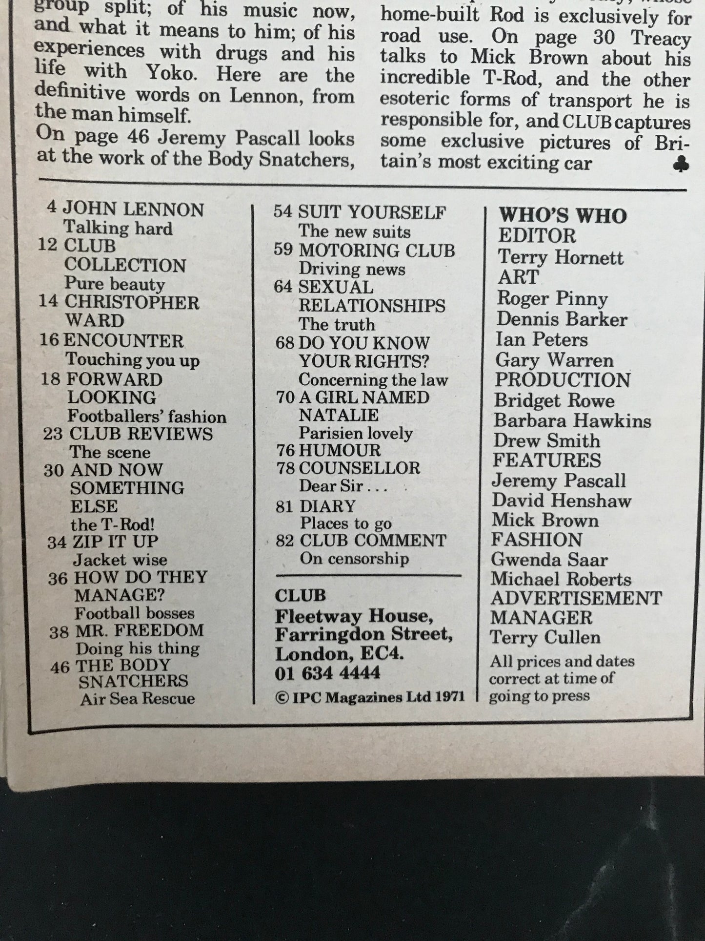 Club International Magazine May 1971